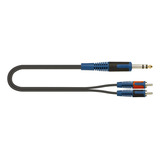 Cable Trs 6.3 A 2 Rca Macho 1m Quiklok Rok Solid Rksa/120-1