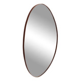 Espelho Grande De Banheiro Orgânico Borda De Couro 110x80 Cm