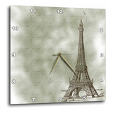 3drose Dpp__2 Torre Eiffel Vintage Art-paris-reloj De Pared,
