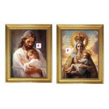   Jesus Maria  Lienzografías 40x33 Cm Cuadros X2 Unidades 