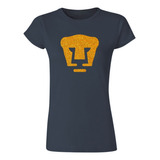 Playera Deportiva Mujer Pumas Unam Logo Dorado Glitter