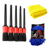 Kit 5 Brochas Pinceles Cepillo Premium Detailing Auto Moto