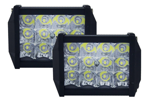 Par De Faros 12 Leds Luz Blanca Tunelight 48w Con Estrobo