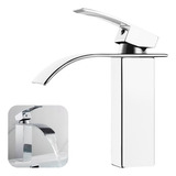 Torneira Monocomando Cascata Baixa Cromada Lavabo Inox Metal Acabamento Cromado Cor Prateado