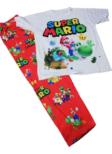 Pijama Para Hombre De Mario Bros 