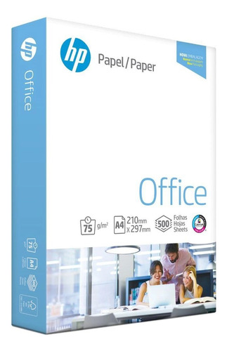 Papel Sulfite Hp Office A4 75g 210mmx297mm Cor Branco