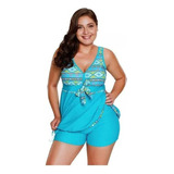 Rebajas Traje De Baño Para Gorditas Curvy Blusón Falda Y