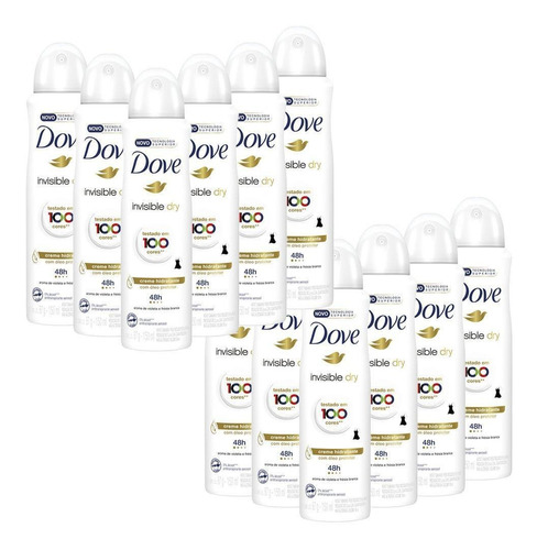 Kit 12 Desodorantes Dove Antitranspirante Invisible Dry150ml