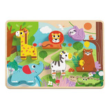 Juego Didáctico De Madera Tooky Toy Puzzle De Animales