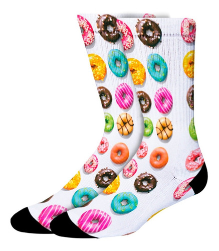 Meias Coloridas - Donuts  - Cano Alto - Meias Elite