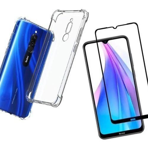 Kit Capa Capinha Anti Impacto Película 3d Compatível Redmi 8