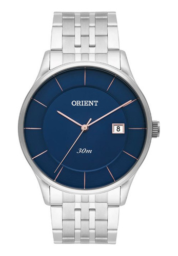 Relógio Masculino Slim Orient Azul Mbss1293 Minimalista Fino