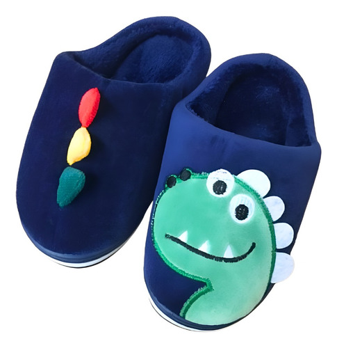 Pantufa De Casa Infantil Confortável Pelúcia Dinossauro Fofo