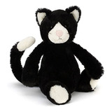 Jellycat Tímido Gato Blanco Y Negro