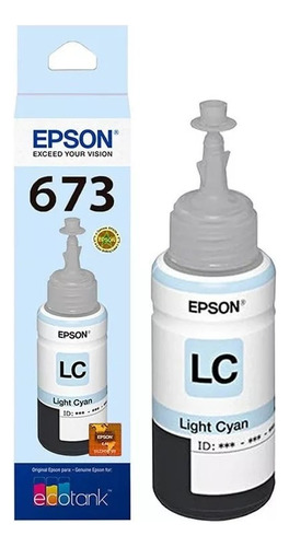 Tinta Epson T673 Colores Cian Claro L800 L1800 Original