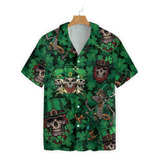 Mks Camisa Hawaiana Con Calavera De Duende Feliz Día De San