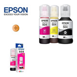 Kit 04 Tinta Original Epson L6161 L4150 L4160 L6191 T504 