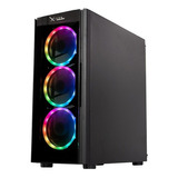 Gabinete Gamer Xzeal Xz110 Rgb Atx 4 Ventiladores Xzcgb12b Color Negro