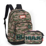 Kit Mochila Escolar Incrível Hulk Avengers Menino + Estojo 