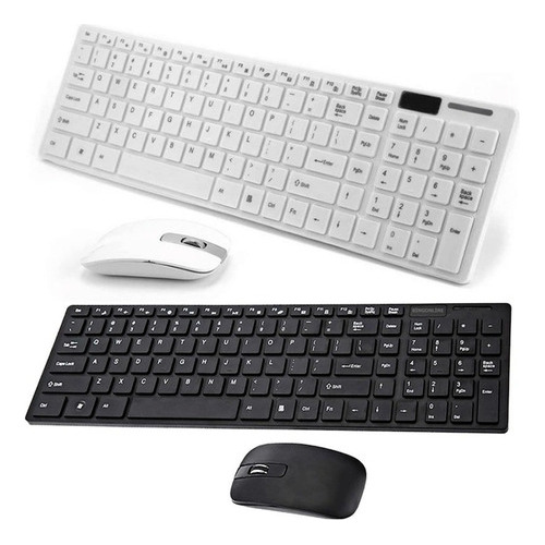 Kit Teclado Mouse Slim Wireless Branco