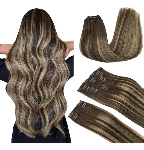 Extensiones De Cabello Natural Balayage Marrón Ch 22in 150gr