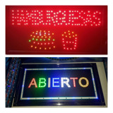 Letrero Led Hamburguesa Y Letrero Abierto Colores 48cmx25cm