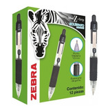 Boligrafo Zebra Mini Z Grip Punto Mediano Negro Con 12 Pieza