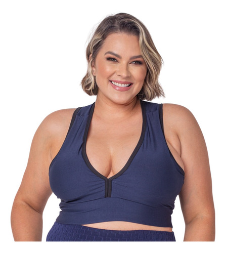 Top Fitness Academia Nadador Com Bojo Feminino Plus Size