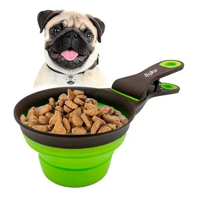 Soku Cucharón Tazón Plegable Croquetas Clip Sellador3 En 1 Verde Max 2 Cups | MercadoLibre