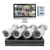 Kit Seguridad Dvr 4 + 4 Camaras Exterior P2p Ip Full Hd 1 Tb