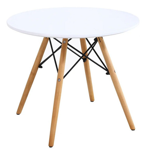 Mesa Ratona Auxiliar Eames Moderna Redonda Madera Nordica