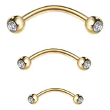 Piercing Genital Feminino Açocirúrgico Dourado 12mm 10mm 8mm