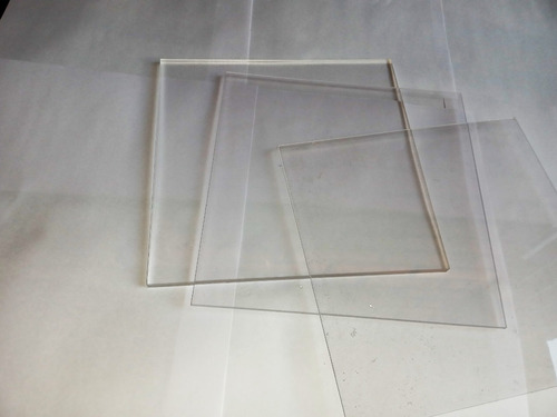 5 Rectángulos Acrílico Transparente 20x60 Cms - 2 Mm Espesor