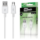 Kit 150 Cabos Microusb X Usb Carregador V8 1m Branco Atacado