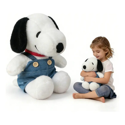 Hahasai Shop Snoopy Peluche 25cm Con Overol De Mezclilla, Tierno Y Suave Blanco | MercadoLibre