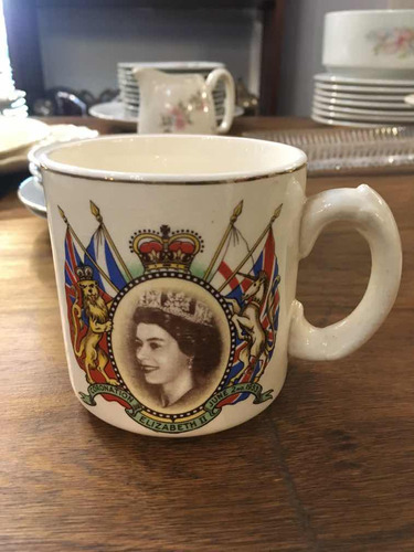 Taza De Té Café Inglesa Coronación De La Reina Inglaterra