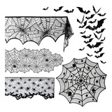 Kit Decoración Halloween Fiesta Arañas Y Murciélago Manteles