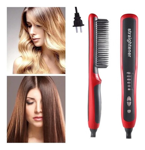 Escova Alisadora 2 Em 1escova Ânion Hair Basiqe Sleek