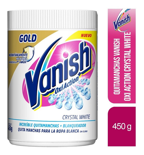 Quitamanchas Vanish Polvo Oxi Action Crystal White 450 G