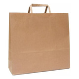 Bolsas Papel Madera Kraft Manija 31x33 Romipack X10 U.