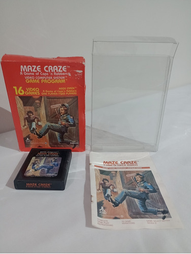 Atari 2600 Maze Craze En Caja, Juego, Manual Y Protector (b)