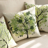 Fundas De Almohada Decorativas Con Forma De Árbol Verde, Cua