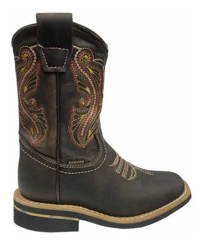 Bota Vaquera Rodeo Para Niño 100% Piel Ligera Café Tan | Envío gratis