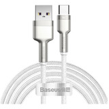 Cable Usb P/type-c Turbo Baseus Metal De 66 W Y 6 A De Nailon, Color Blanco