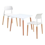 Juego De Comedor Mesa Eames 70 X 70 + 2 Sillas Milan Ct