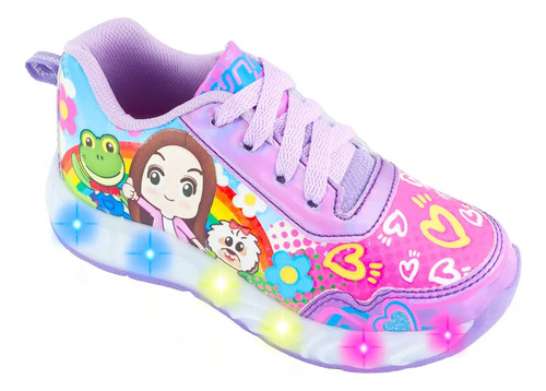 Tenis Luces Leds Lara Niña Renne Galleta Animados 915-a-lm