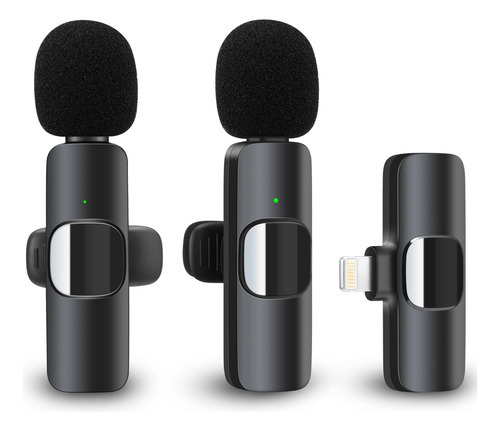 Microfone De Lapela Iphoneandroid Sem Fio Profissional Duplo Cor Tipo C - Android
