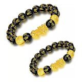 Pixiu Pi Yao Pulsera Obsidiana Negra Atrae Riqueza 2 Unidade