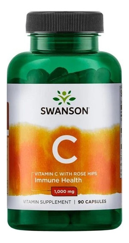 Vitamina C With Rose Hips 1,000 Mg 90 Caps De Swanson 