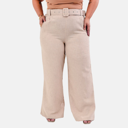 Calça Pantalona Casual Feminino Plus Size Alfaitaria Premium